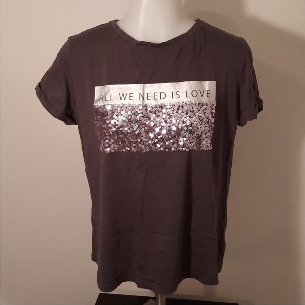New York & Company Sequin Graphic Tee